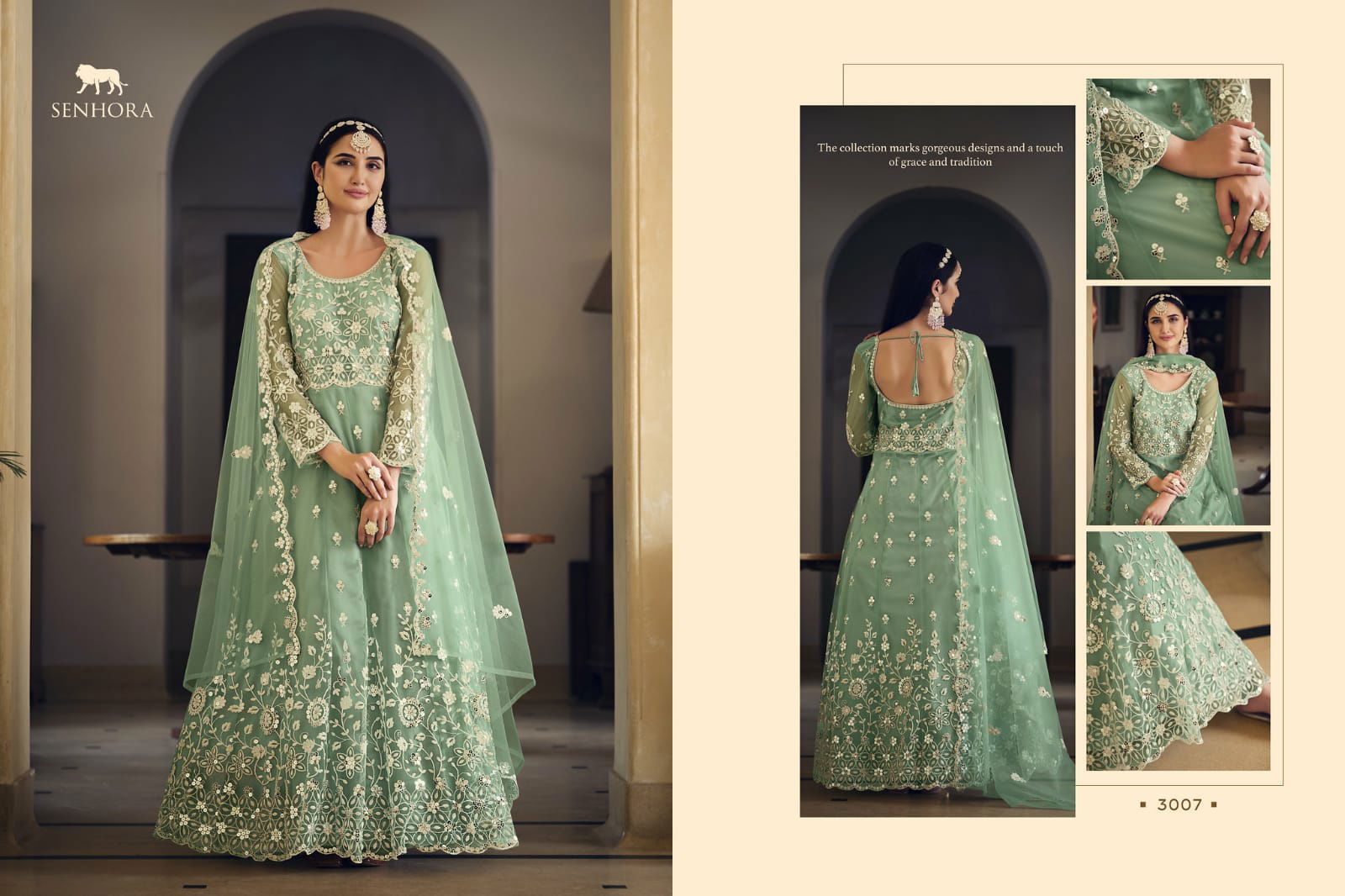Senhora By Sarika Butterfly Net Gown Dress Material Catalog